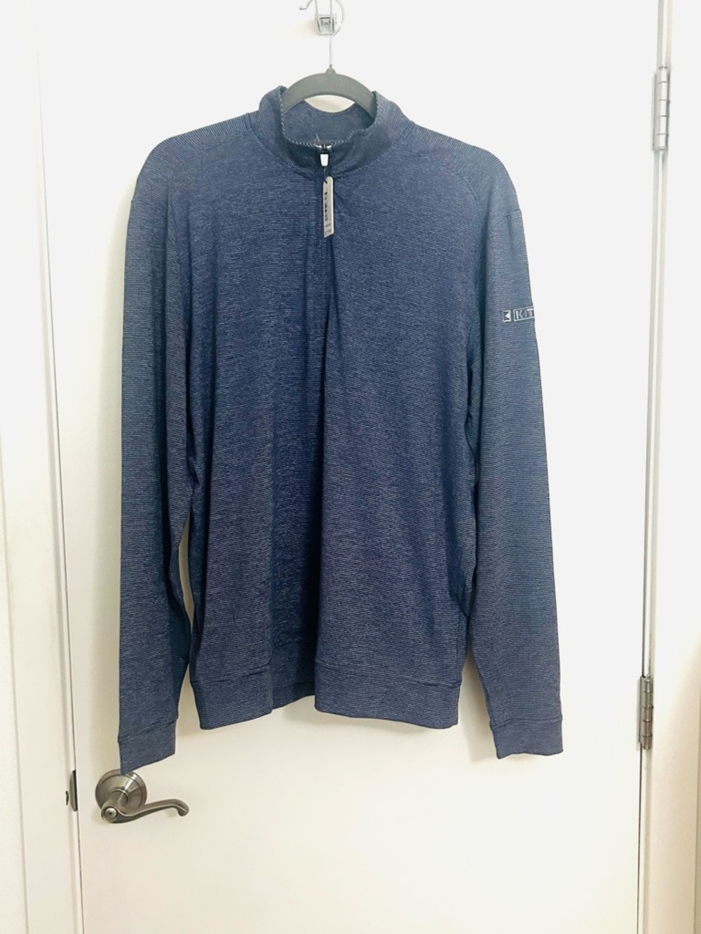 NWT Blue Vaughn 1/4 Zip Johnny-O Pullover Sz: Med Mock Neck Long Sleeve